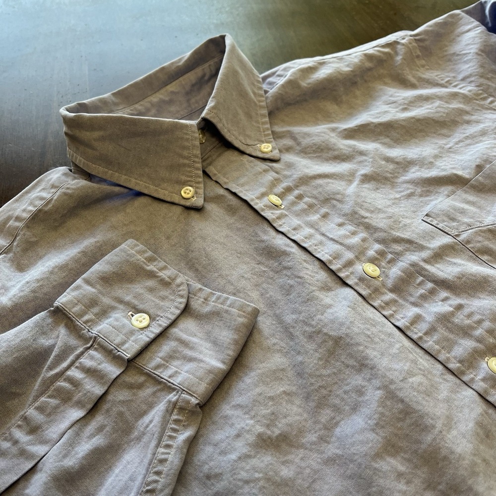 Brooks Brothers 1818 Oxford Shirt Mens 16-3 Blue Jamaica Button Down Cotton OCBD